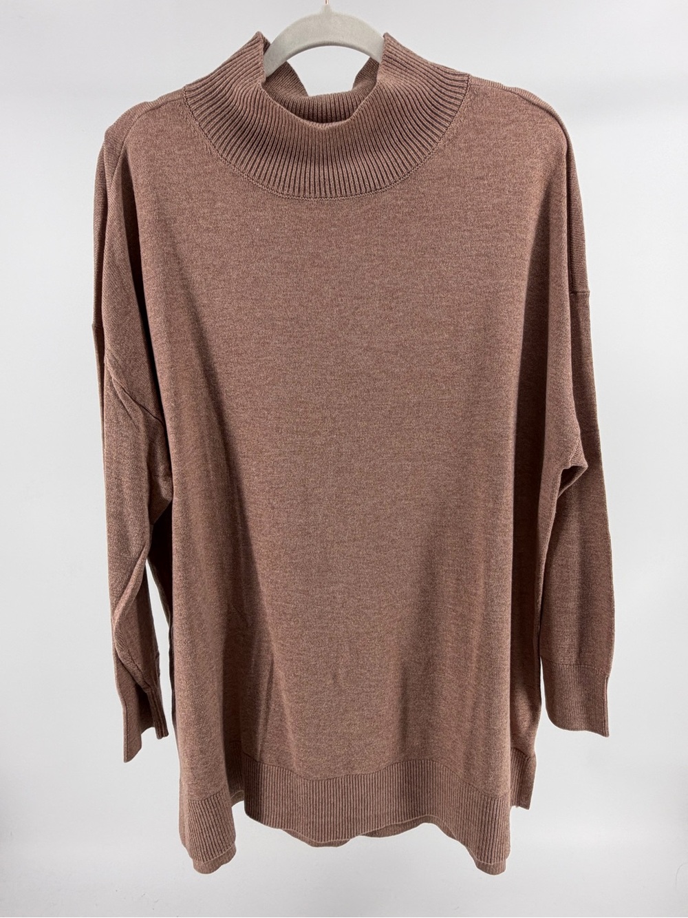 Ann Taylor LOFT Taupe Mockneck Soft Stretch Sweater, Women's 20/22